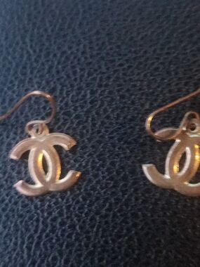Gold Double-C Logo Drop Earrings - Designer-Inspired